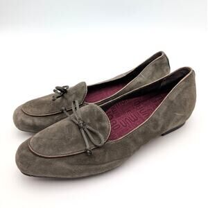 Munro Rossa Slip On Block Heel Loafer Flats Women's Sage Size US7.5N EU38